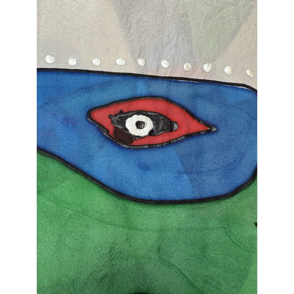 Joan Miro Art Scarf Abstract-Eyes-58”X 11”-Multicolored-stain - Picture 6 of 11